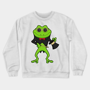 Frog as Magician with Magic wand & Hat Crewneck Sweatshirt